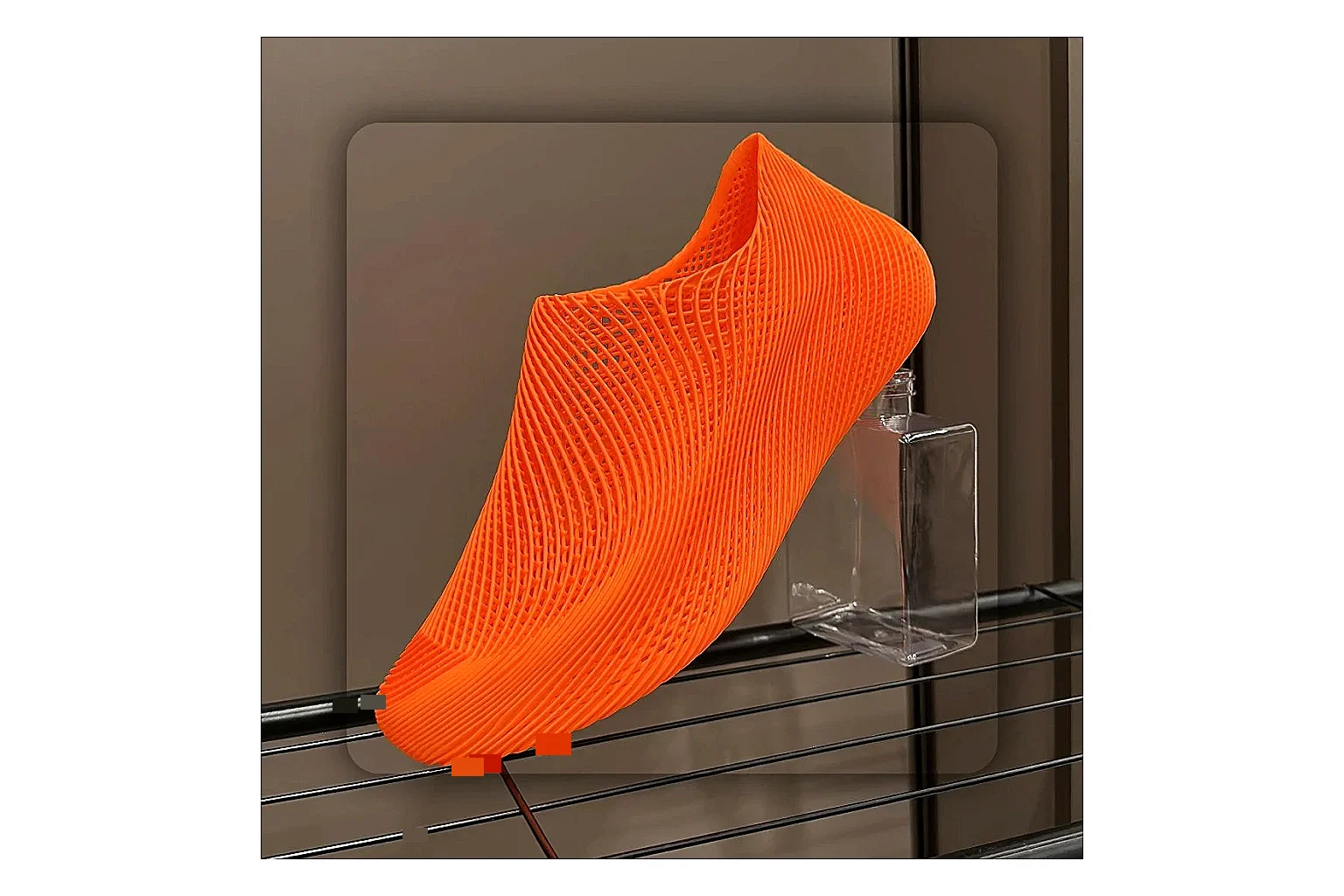 Other Orange 4D Printed Futuristic Slip-On Sneakers
