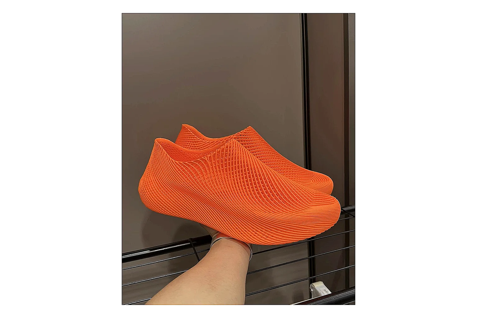 Other Orange 4D Printed Futuristic Slip-On Sneakers thumbnail 2