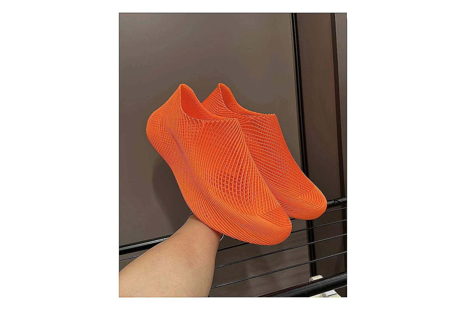 Other Orange 4D Printed Futuristic Slip-On Sneakers thumbnail 4