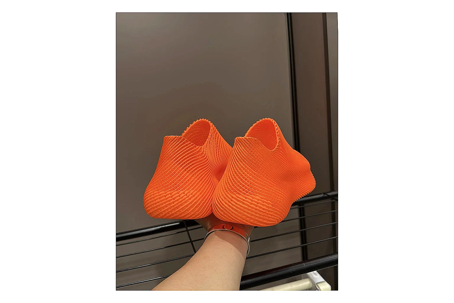 Other Orange 4D Printed Futuristic Slip-On Sneakers thumbnail 5