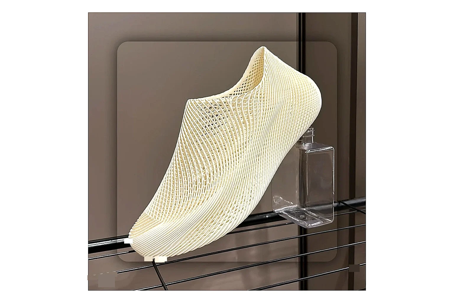 Other Cream 4D Printed Futuristic Slip-On Sneakers