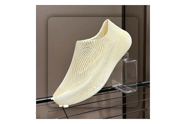 Other Cream 4D Printed Futuristic Slip-On Sneakers