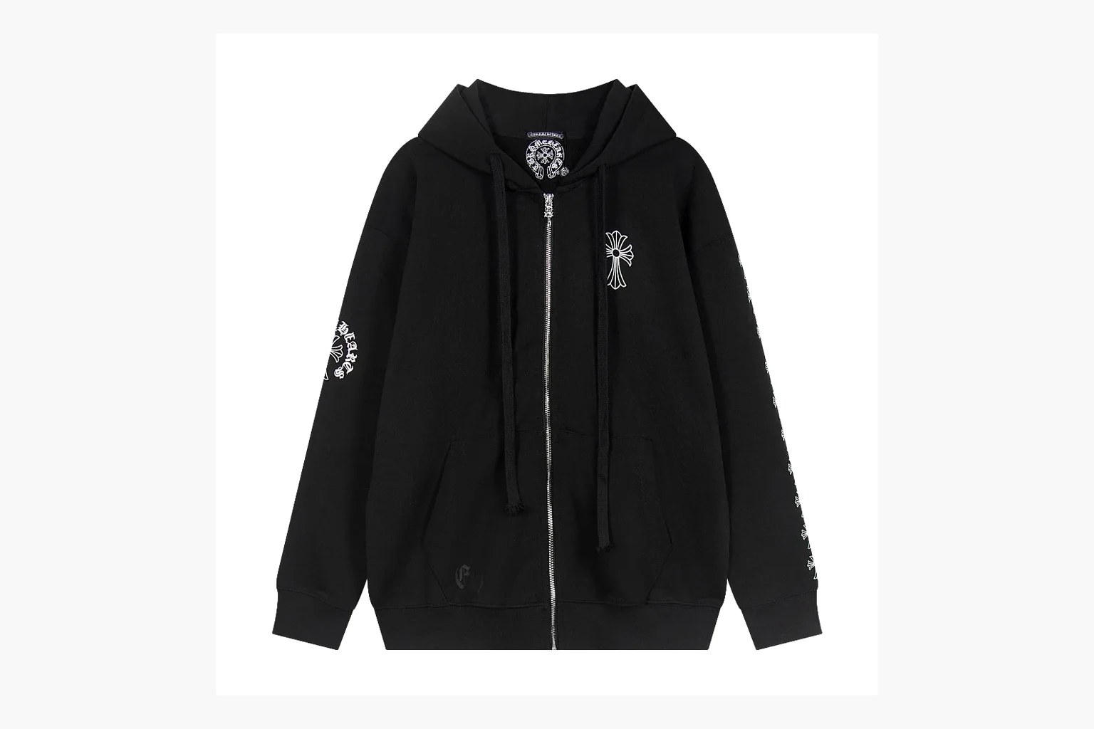 Chrome Hearts Cross Zip Hoodie Black Product Image