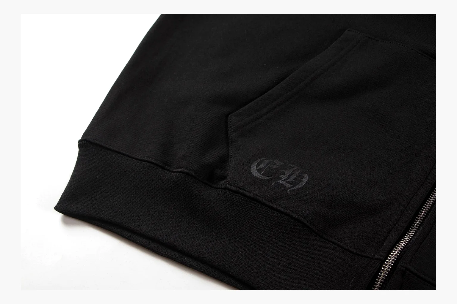 Chrome Hearts Cross Zip Hoodie Black Product Image thumbnail 4