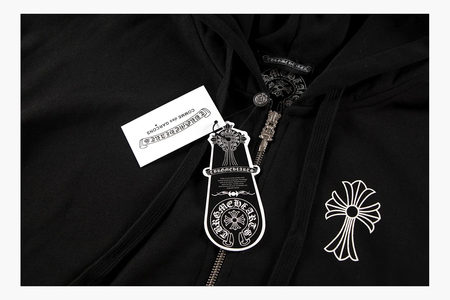 Chrome Hearts Cross Zip Hoodie Black Product Image thumbnail 5