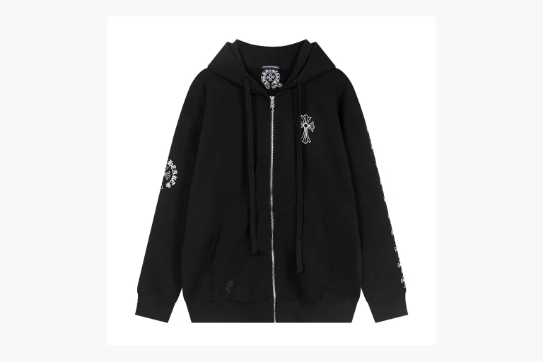 Chrome Hearts Cross Zip Hoodie Black Product Image