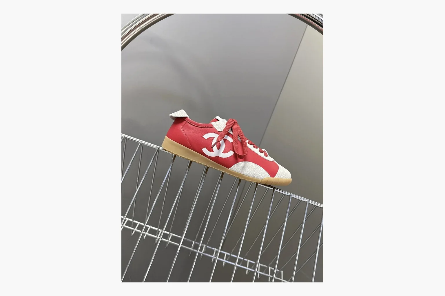 Chanel Red Low-Top Sneaker Red White Product Image thumbnail 4