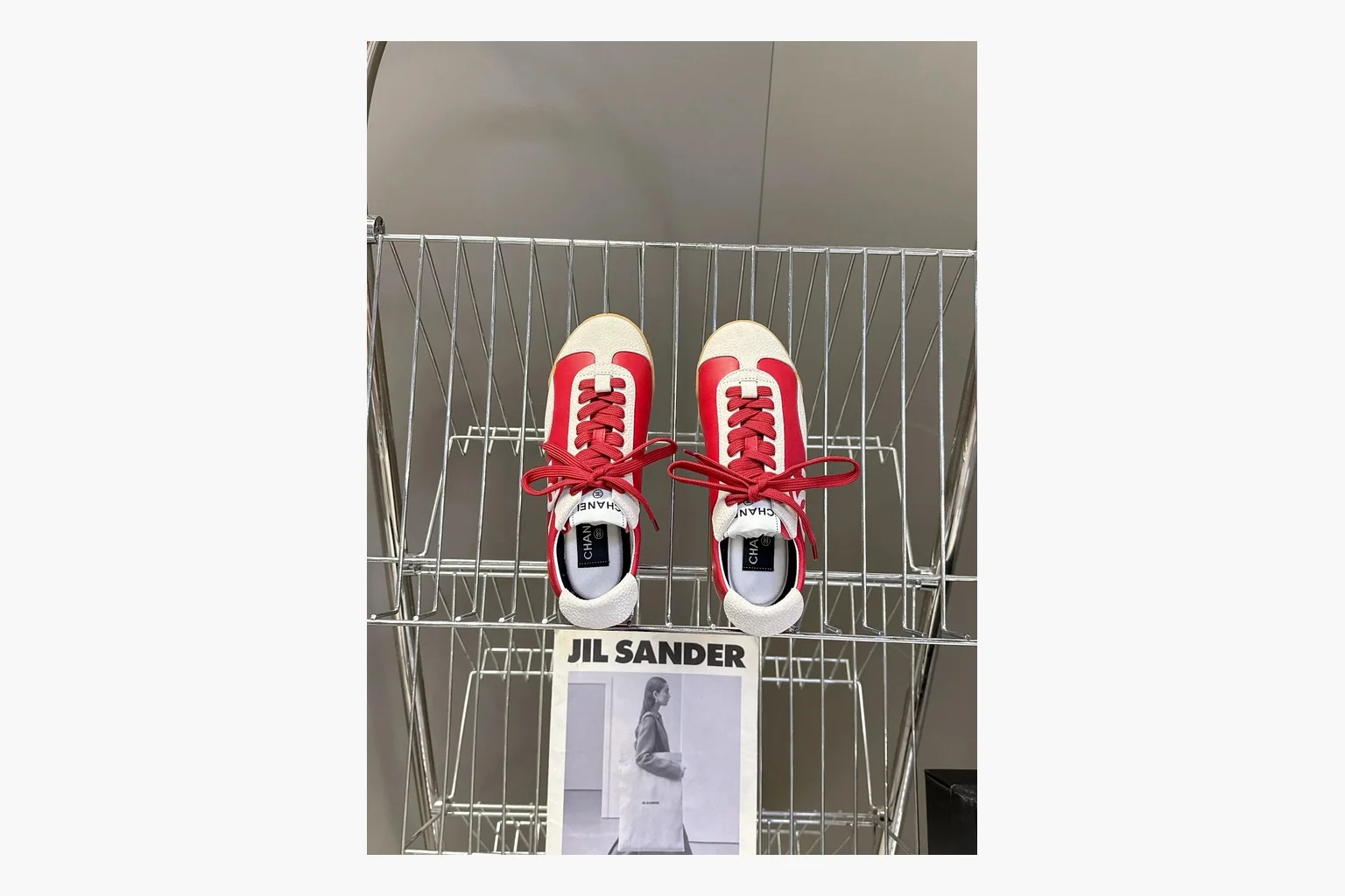 Chanel Red Low-Top Sneaker Red White Product Image thumbnail 5