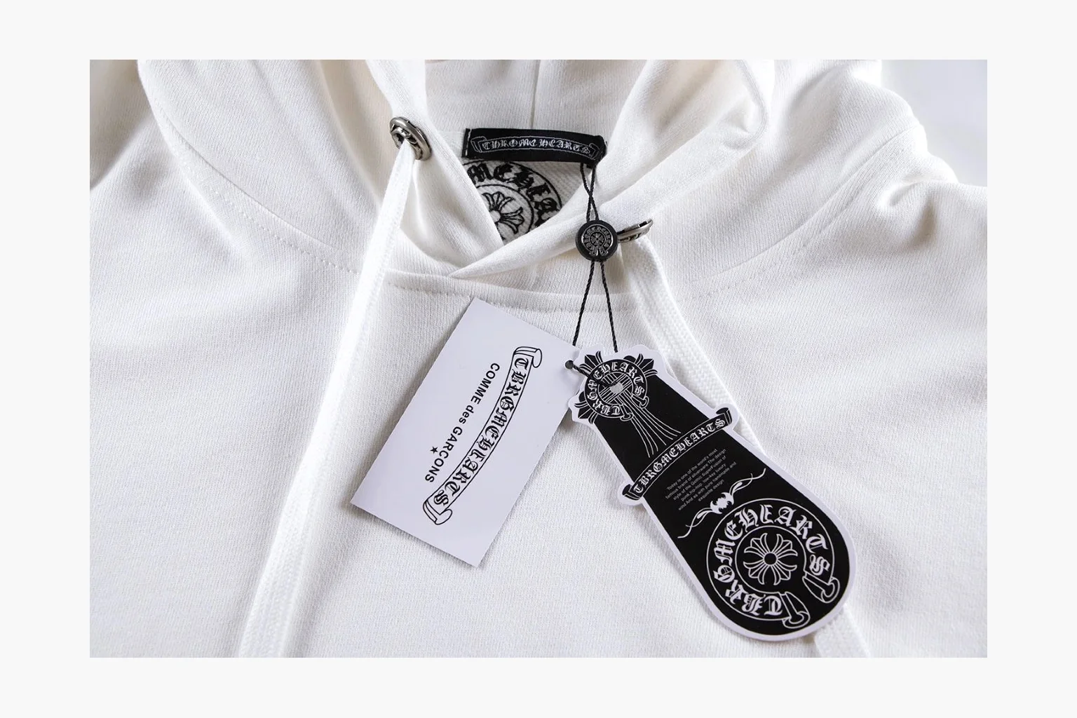 Chrome Hearts White Cross Zip Hoodie White Product Image thumbnail 3