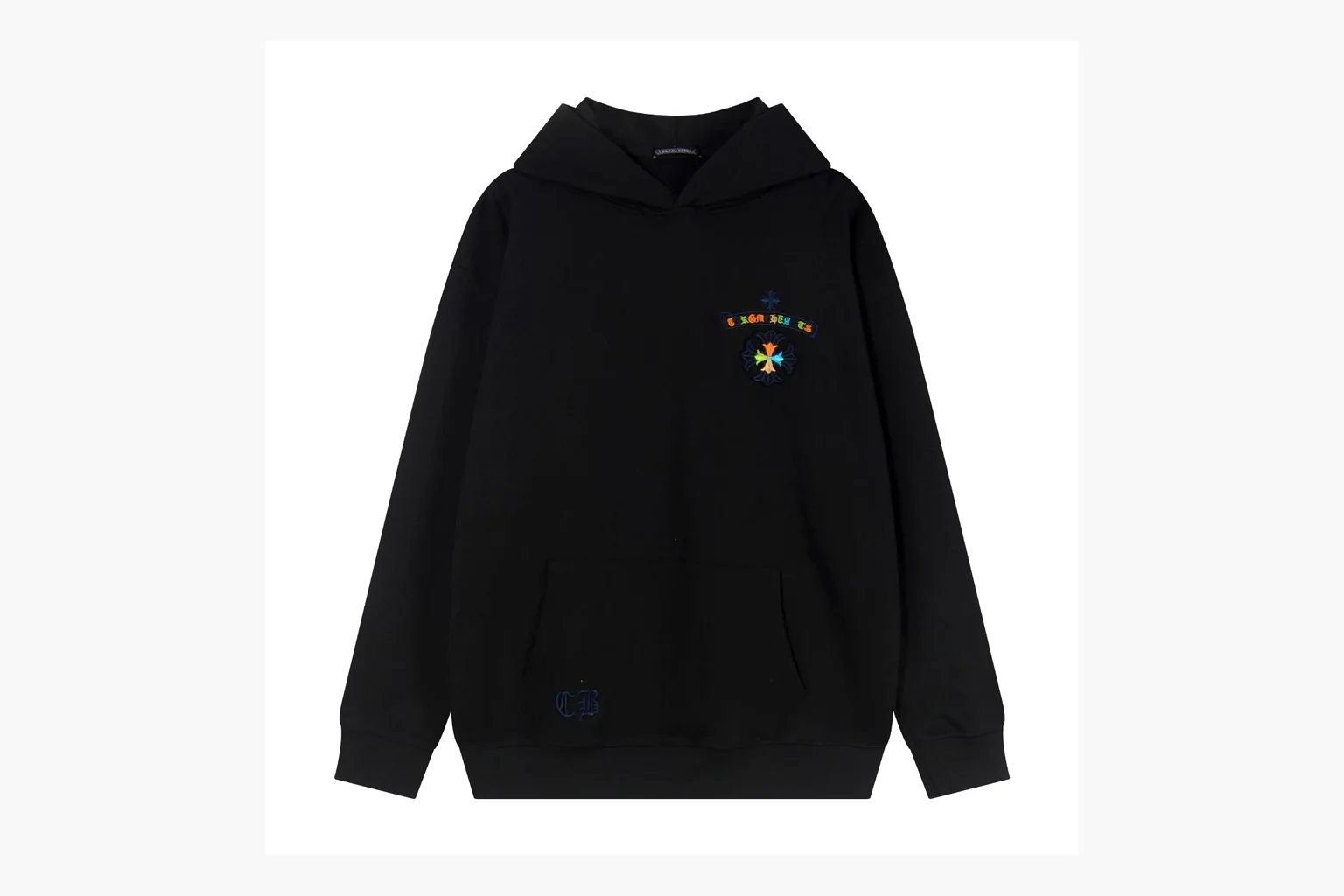Chrome Hearts Rainbow Logo Hoodie Black Product Image