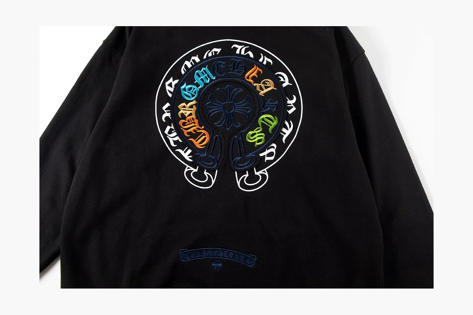Chrome Hearts Rainbow Logo Hoodie Black Product Image thumbnail 6