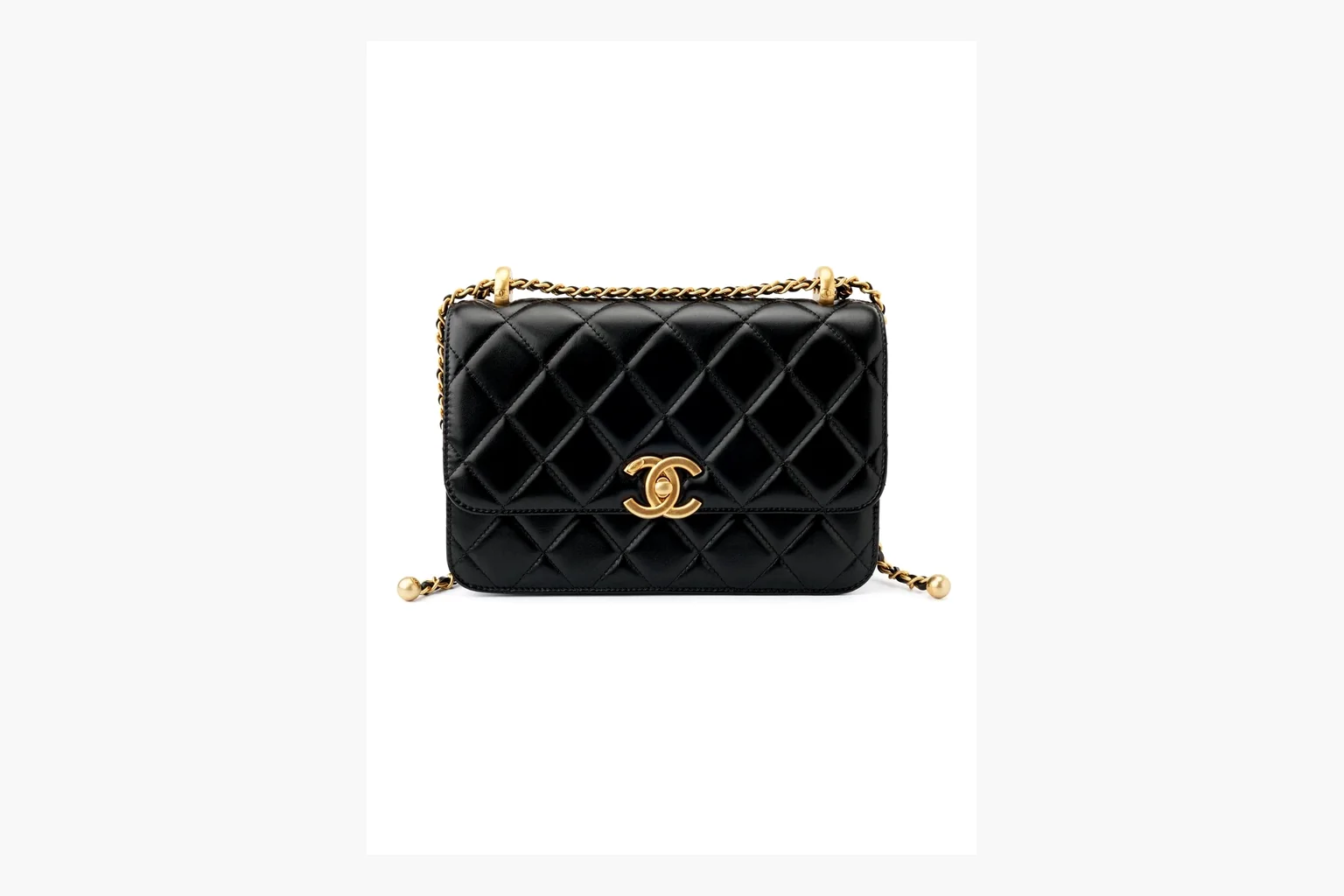 Chanel Quilted Chain Flap Bag Black Product Image
