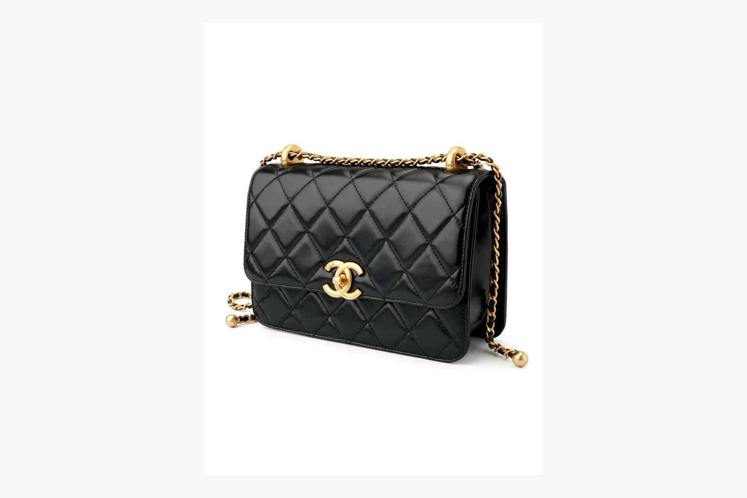 Chanel Quilted Chain Flap Bag Black Product Image thumbnail 3