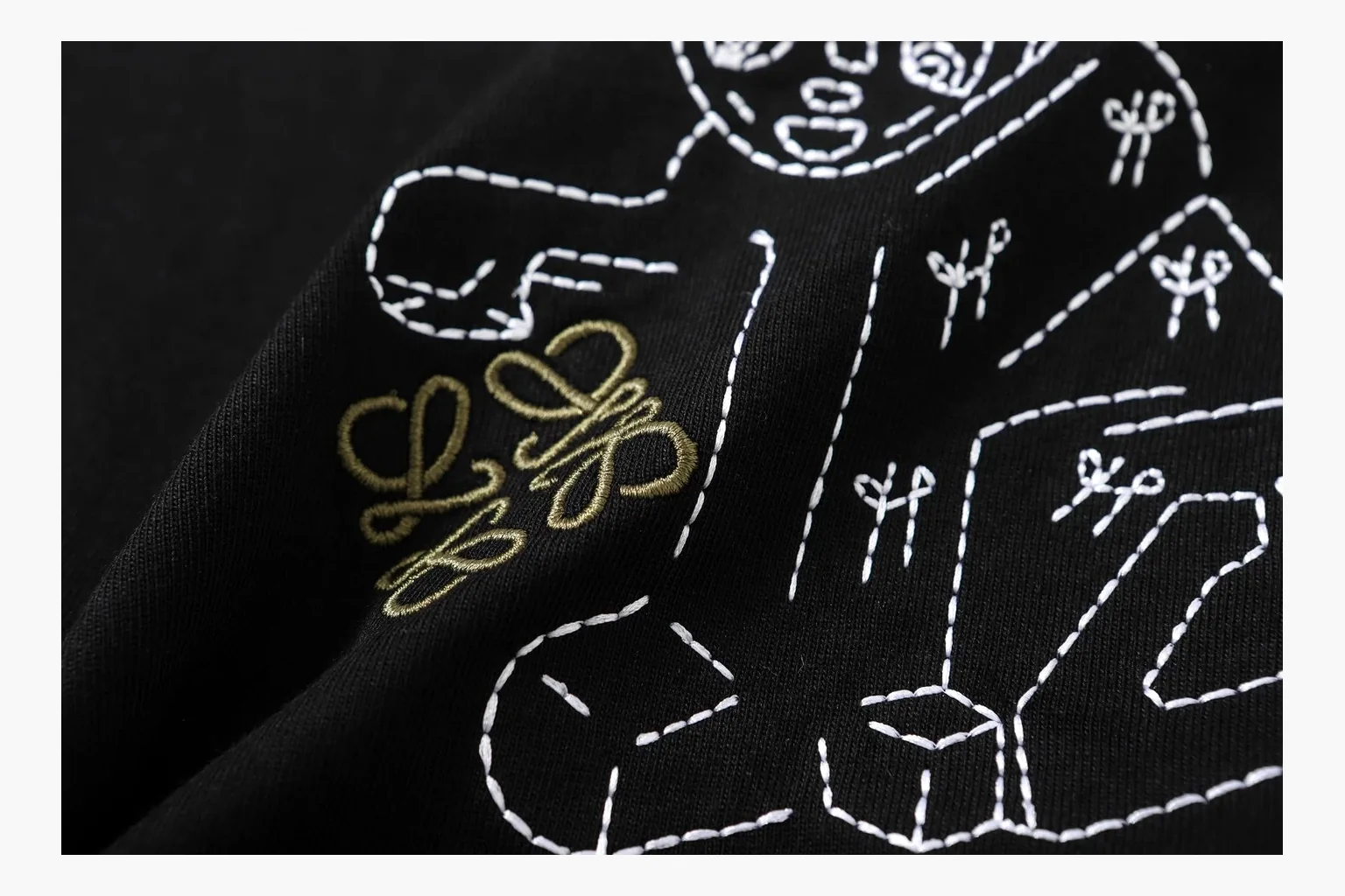 Loewe Bear Embroidery T-Shirt Black Product Image thumbnail 6