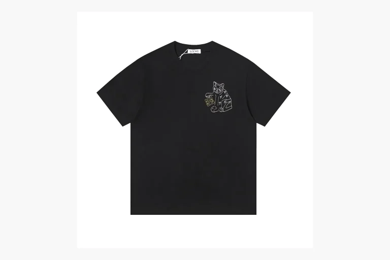 Loewe Bear Embroidery T-Shirt Black Product Image