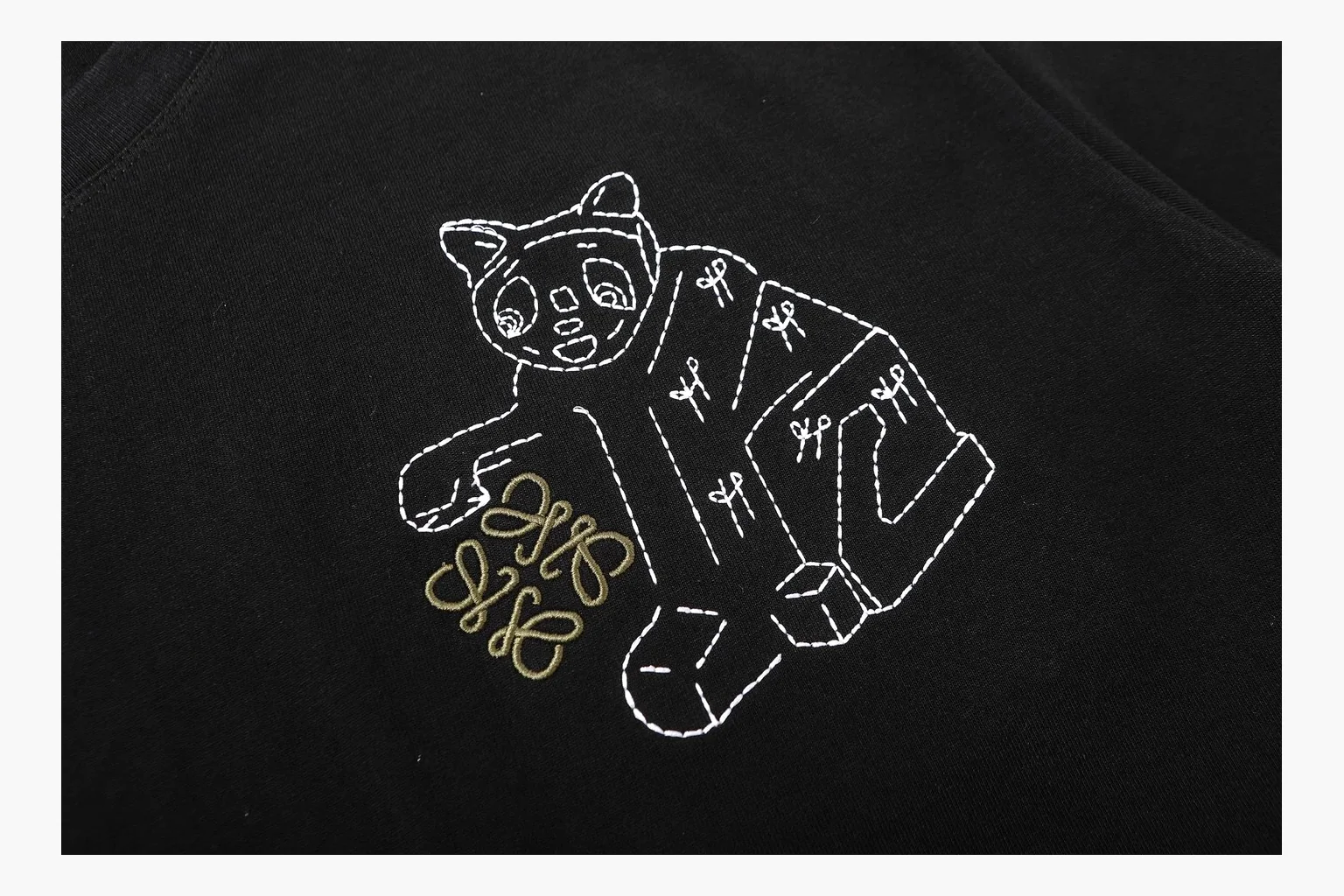 Loewe Bear Embroidery T-Shirt Black Product Image thumbnail 4