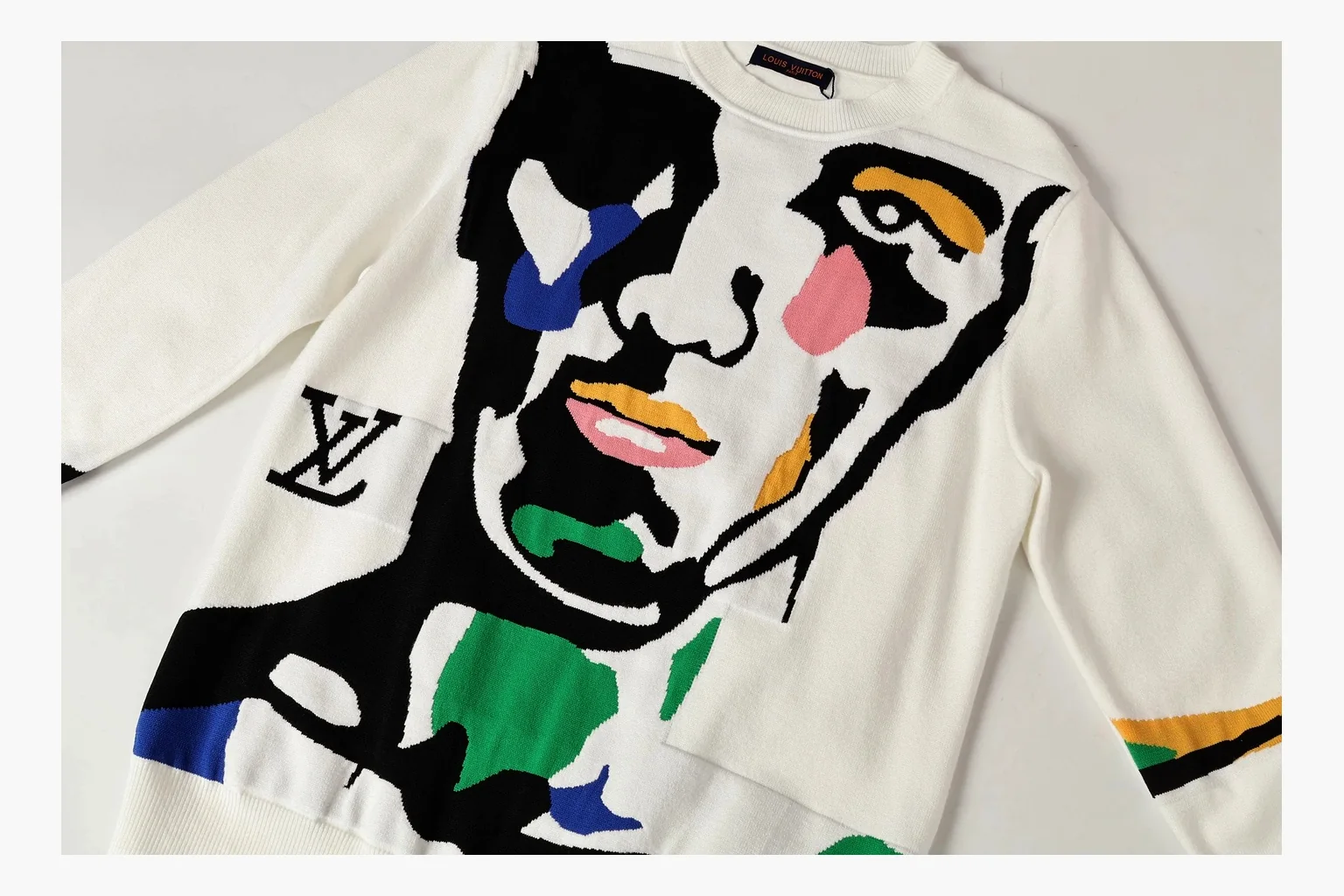 Louis Vuitton Abstract Face Sweater Cream Product Image thumbnail 5