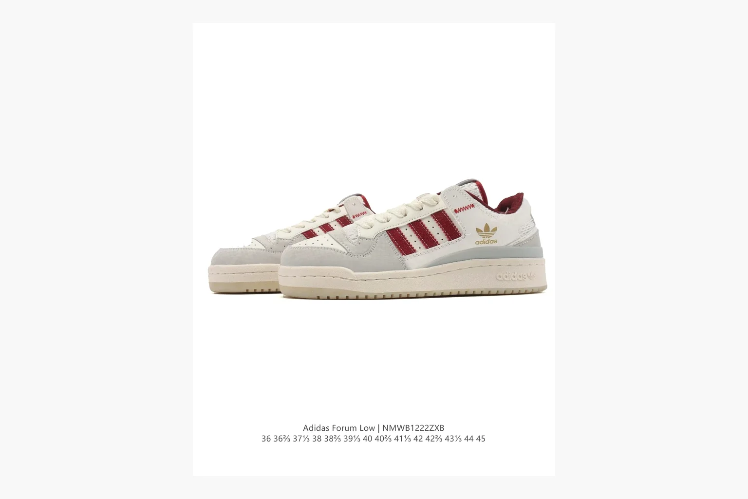 Adidas Forum Low Sneaker White Burgundy Product Image thumbnail 2