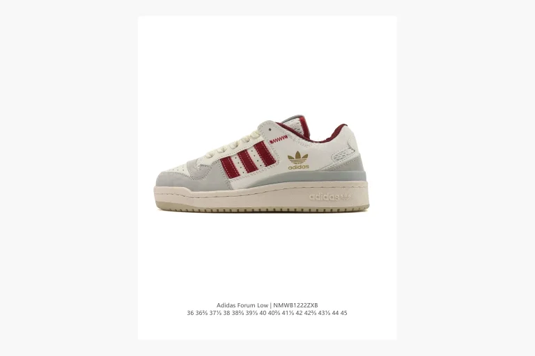 Adidas Forum Low Sneaker White Burgundy Product Image
