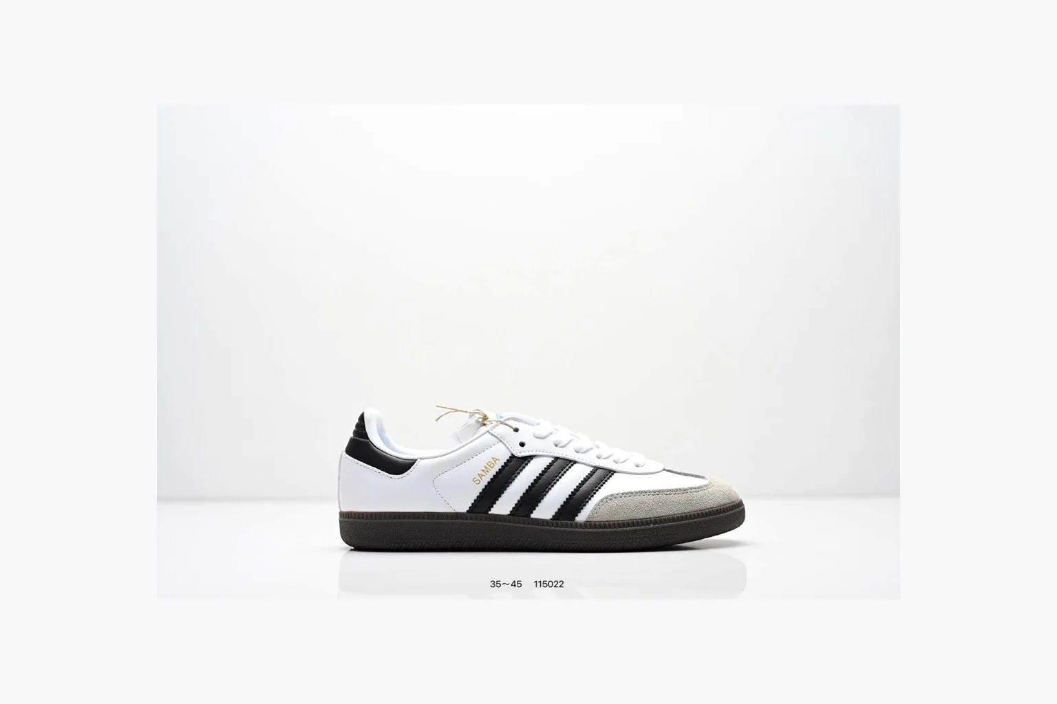 Adidas Samba OG Sneaker White Black Blue Product Image