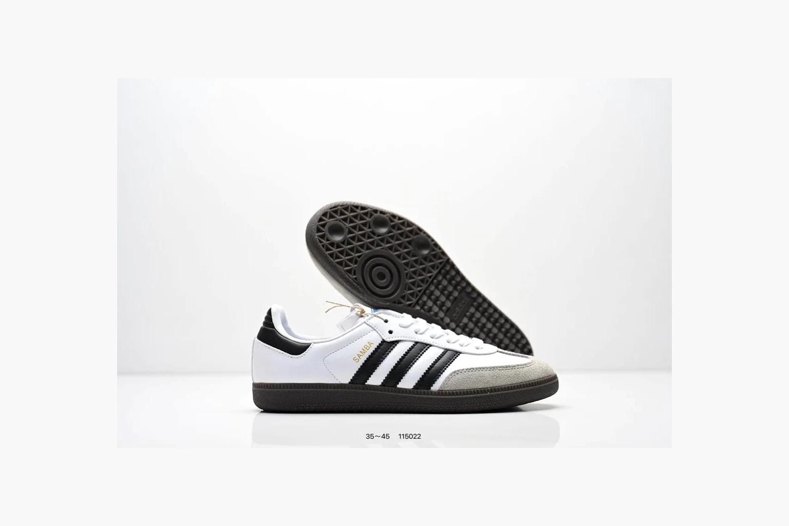 Adidas Samba OG Sneaker White Black Blue Product Image thumbnail 4