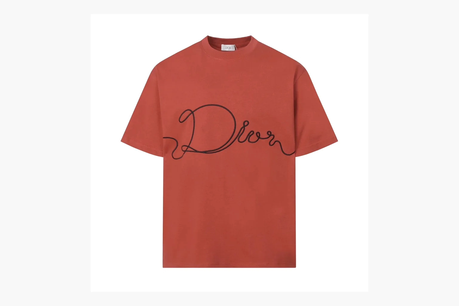 Christian Dior Script Logo T-Shirt Rust Orange Product Image