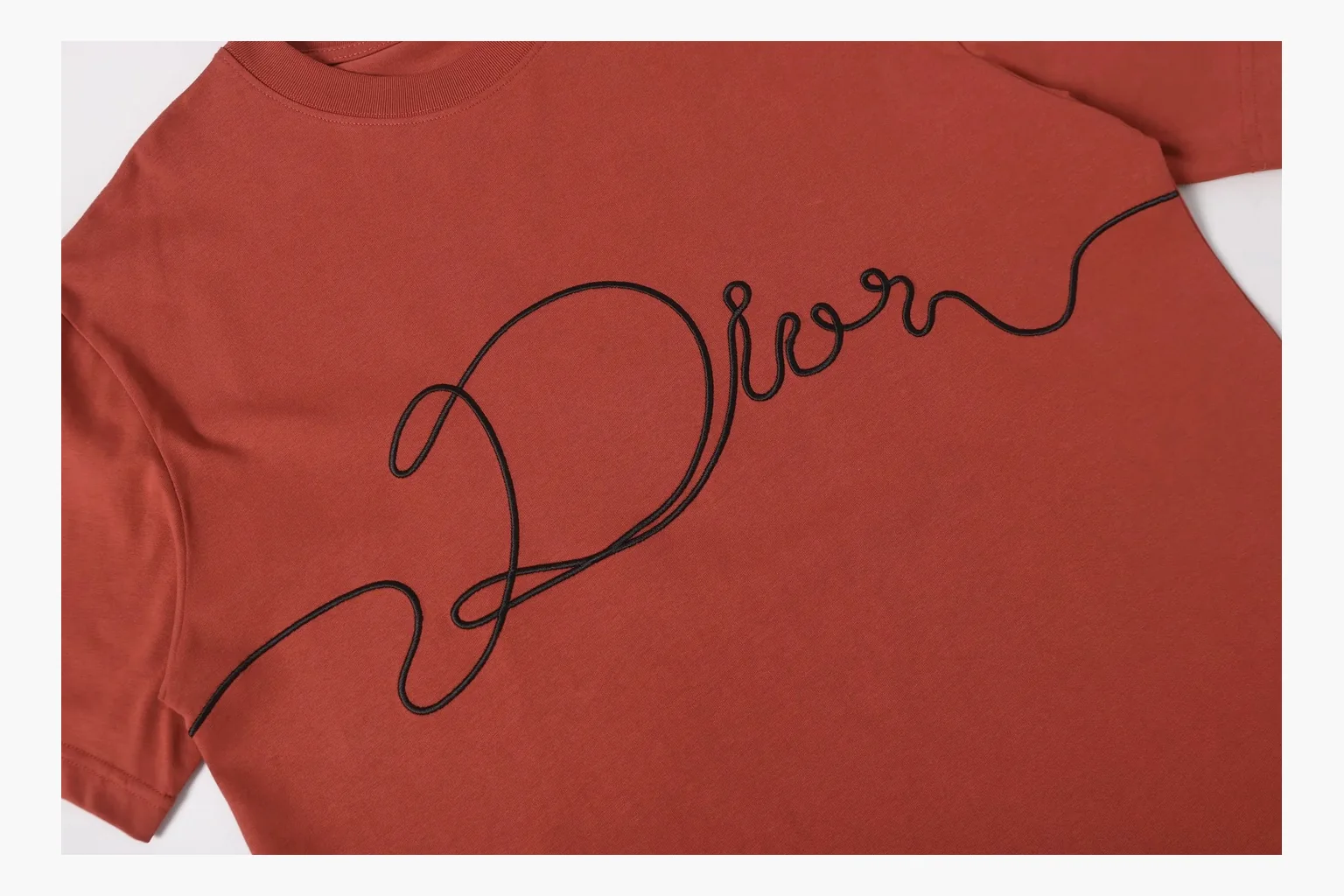 Christian Dior Script Logo T-Shirt Rust Orange Product Image thumbnail 5