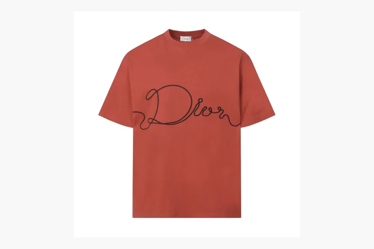 Christian Dior Script Logo T-Shirt Rust Orange Product Image