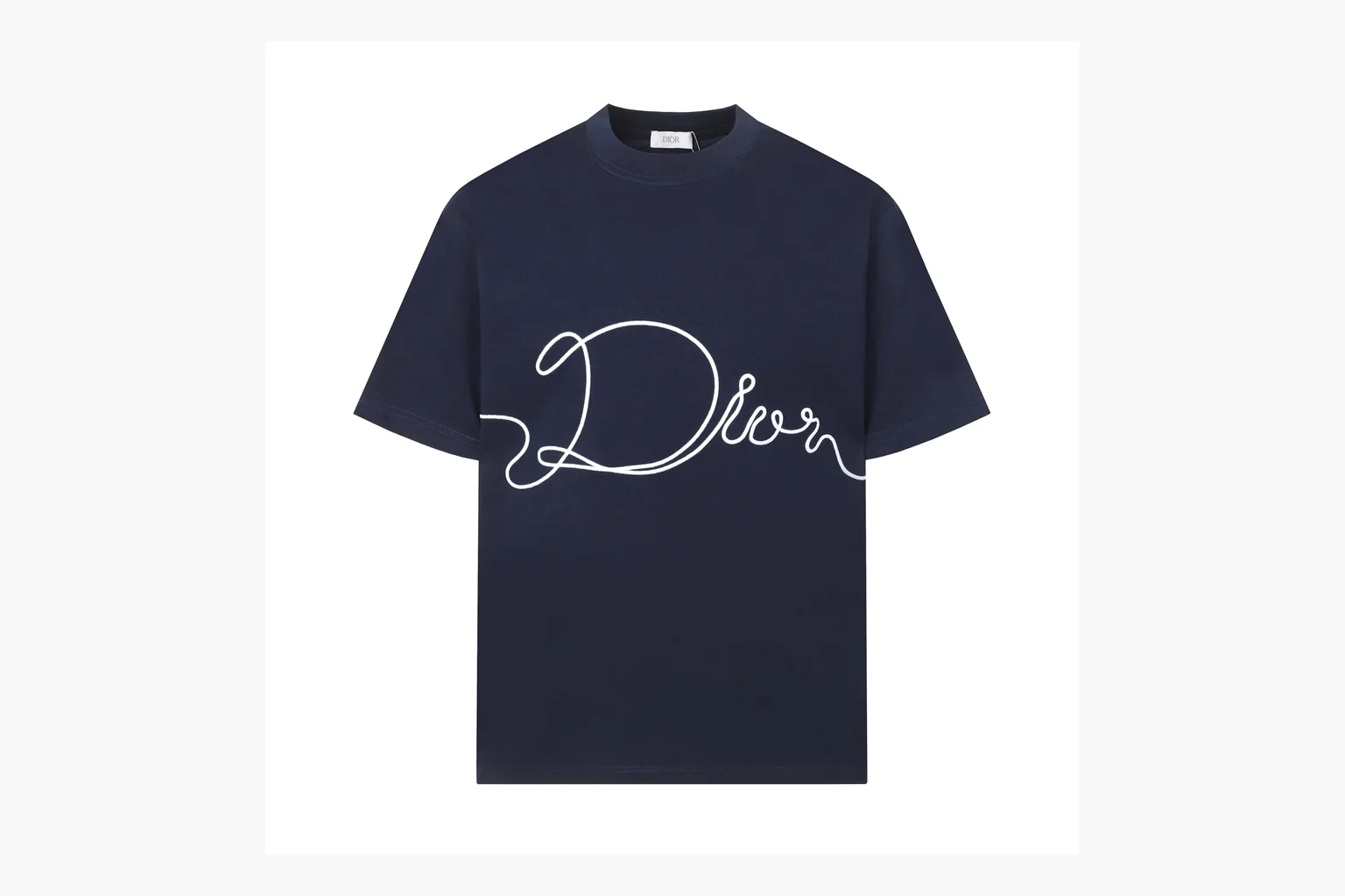 Christian Dior Script Logo T-Shirt Navy Product Image