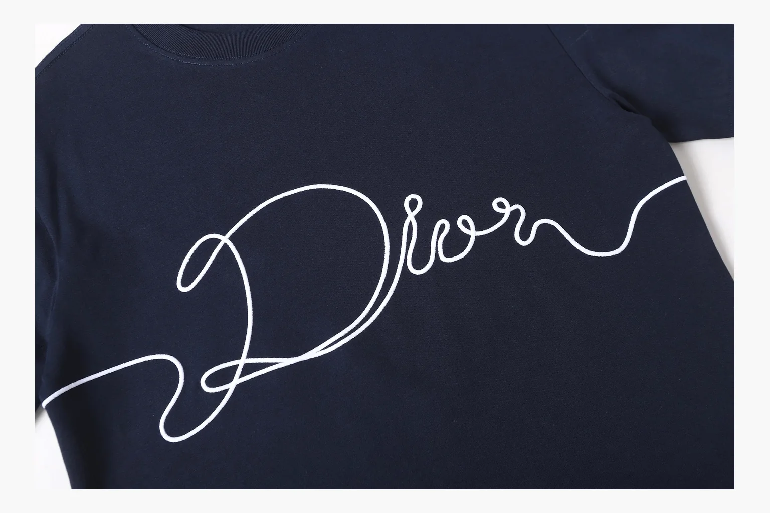 Christian Dior Script Logo T-Shirt Navy Product Image thumbnail 5