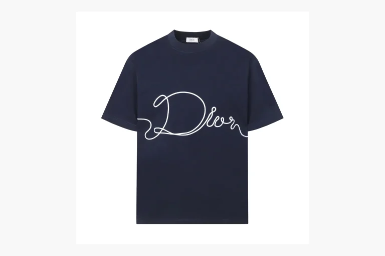 Christian Dior Script Logo T-Shirt Navy Product Image