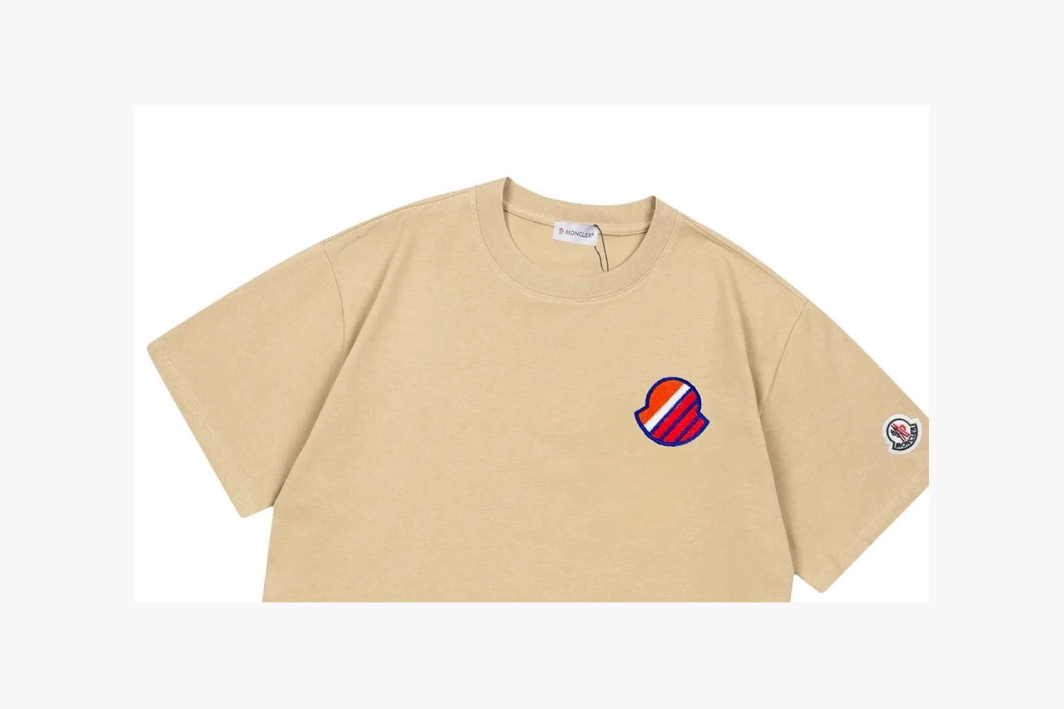 Moncler Patch T-Shirt Beige Product Image thumbnail 3