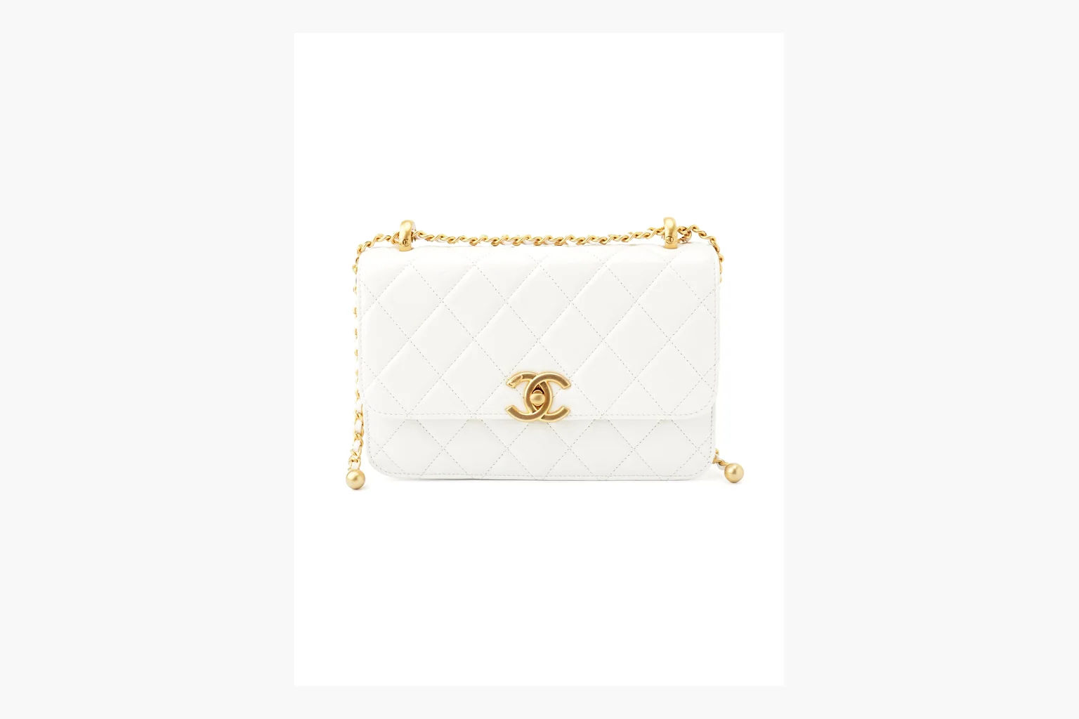 Chanel White Chain Flap Bag White Product Image thumbnail 2