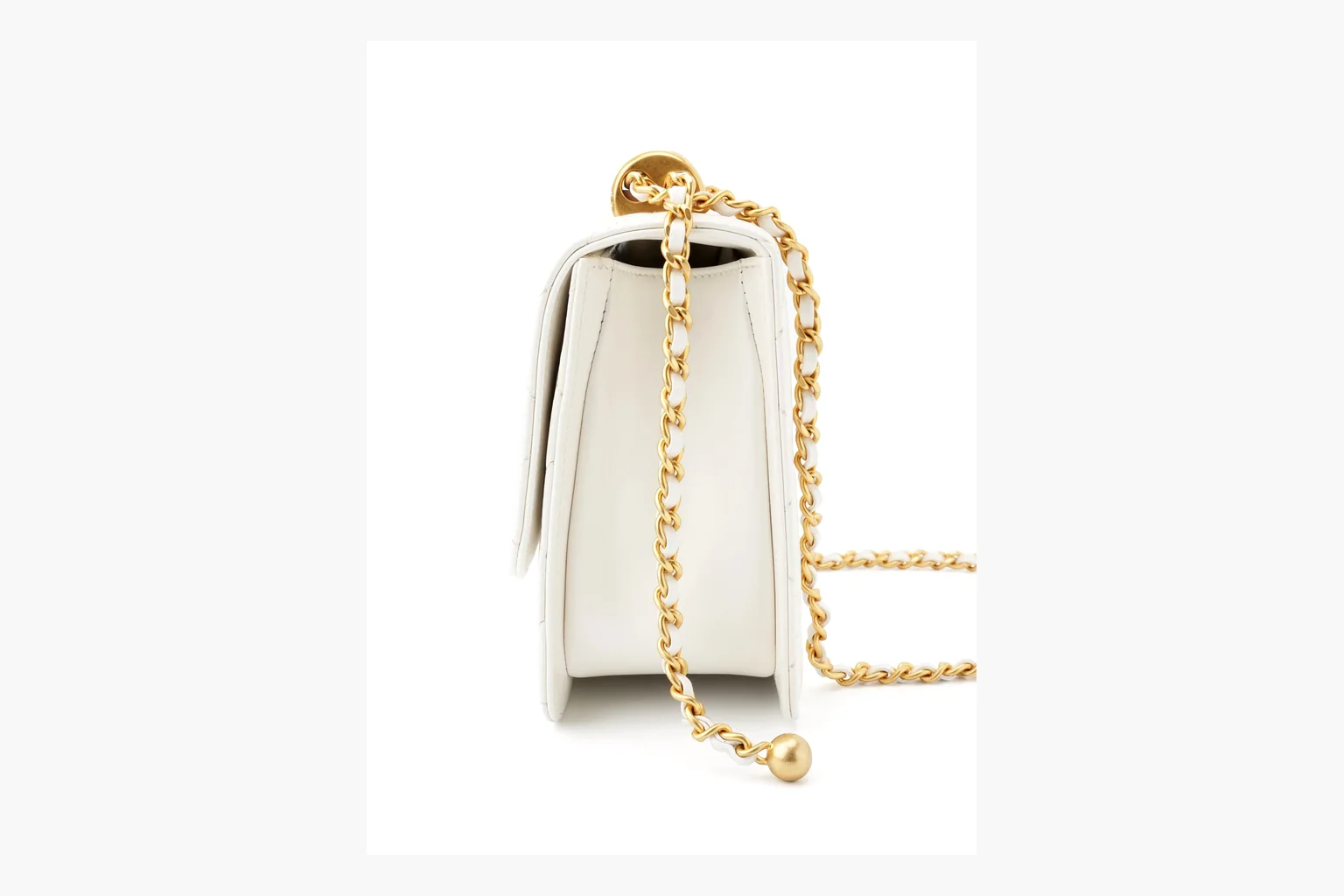 Chanel White Chain Flap Bag White Product Image thumbnail 3