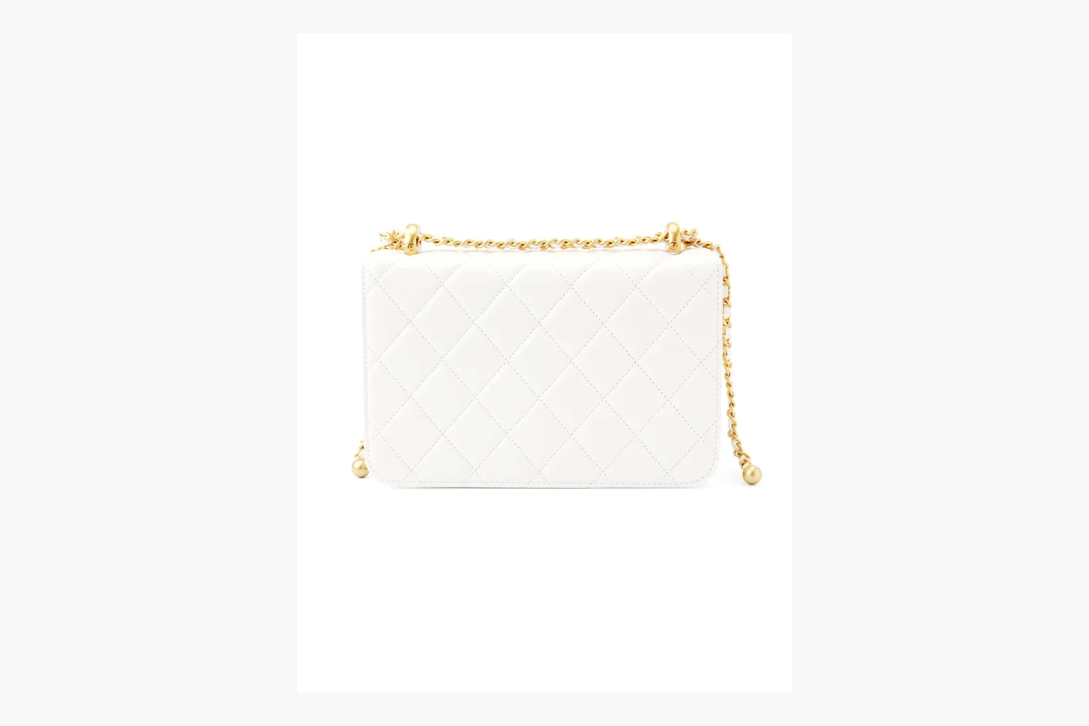 Chanel White Chain Flap Bag White Product Image thumbnail 5