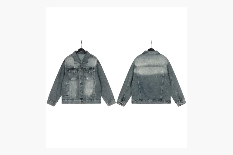 Chrome Hearts Rhinestone Denim Jacket Washed Blue Product Image
