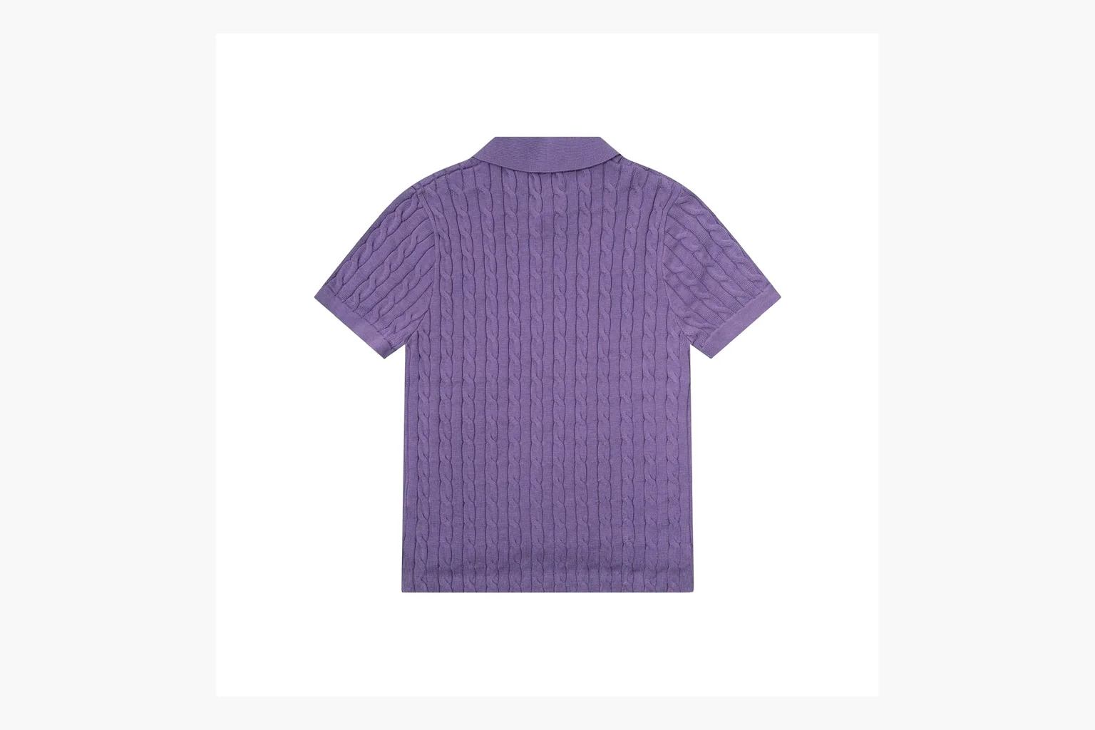 Polo Ralph Lauren Cable Knit Polo Shirt Purple Product Image thumbnail 2