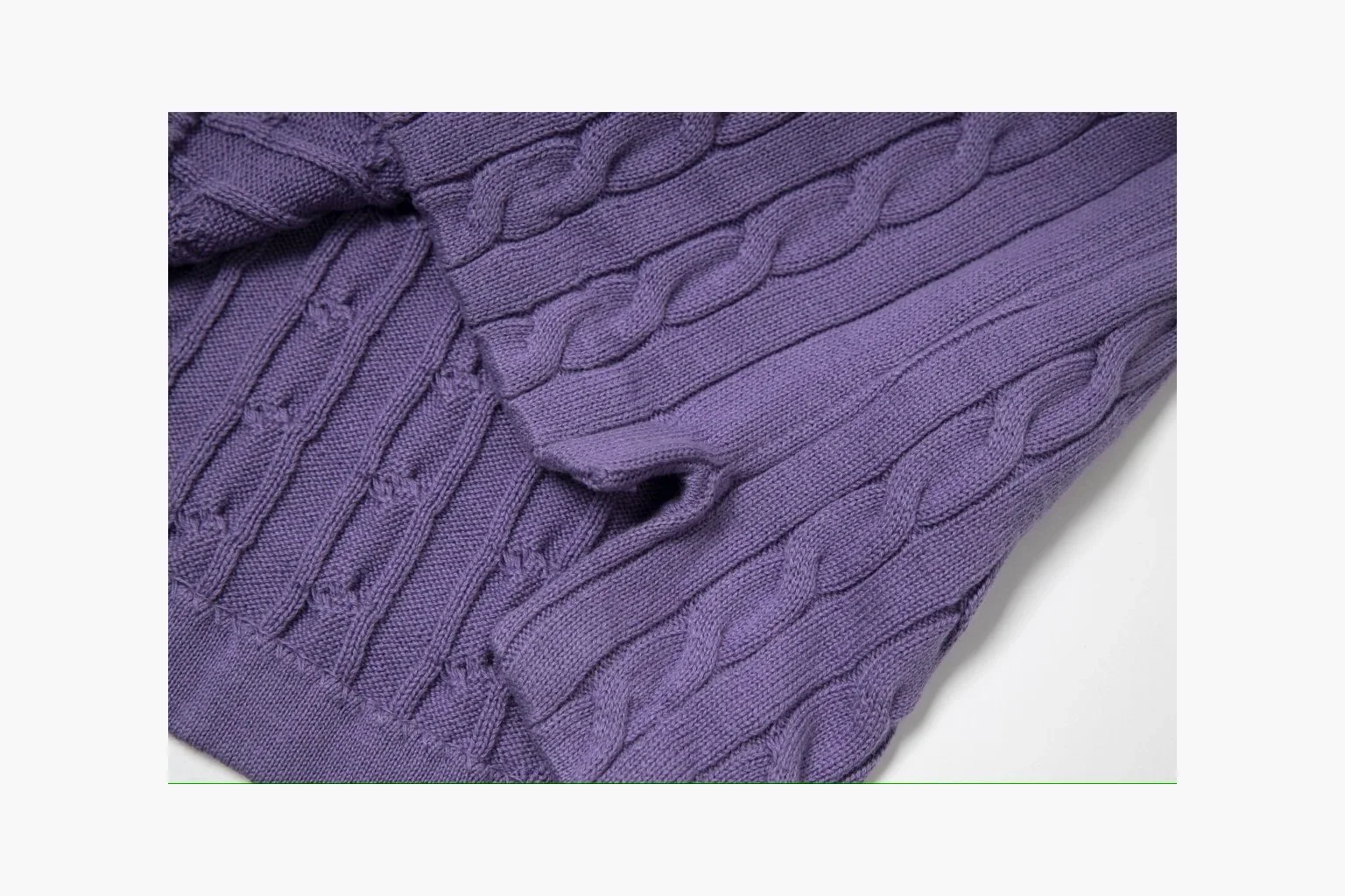 Polo Ralph Lauren Cable Knit Polo Shirt Purple Product Image thumbnail 3