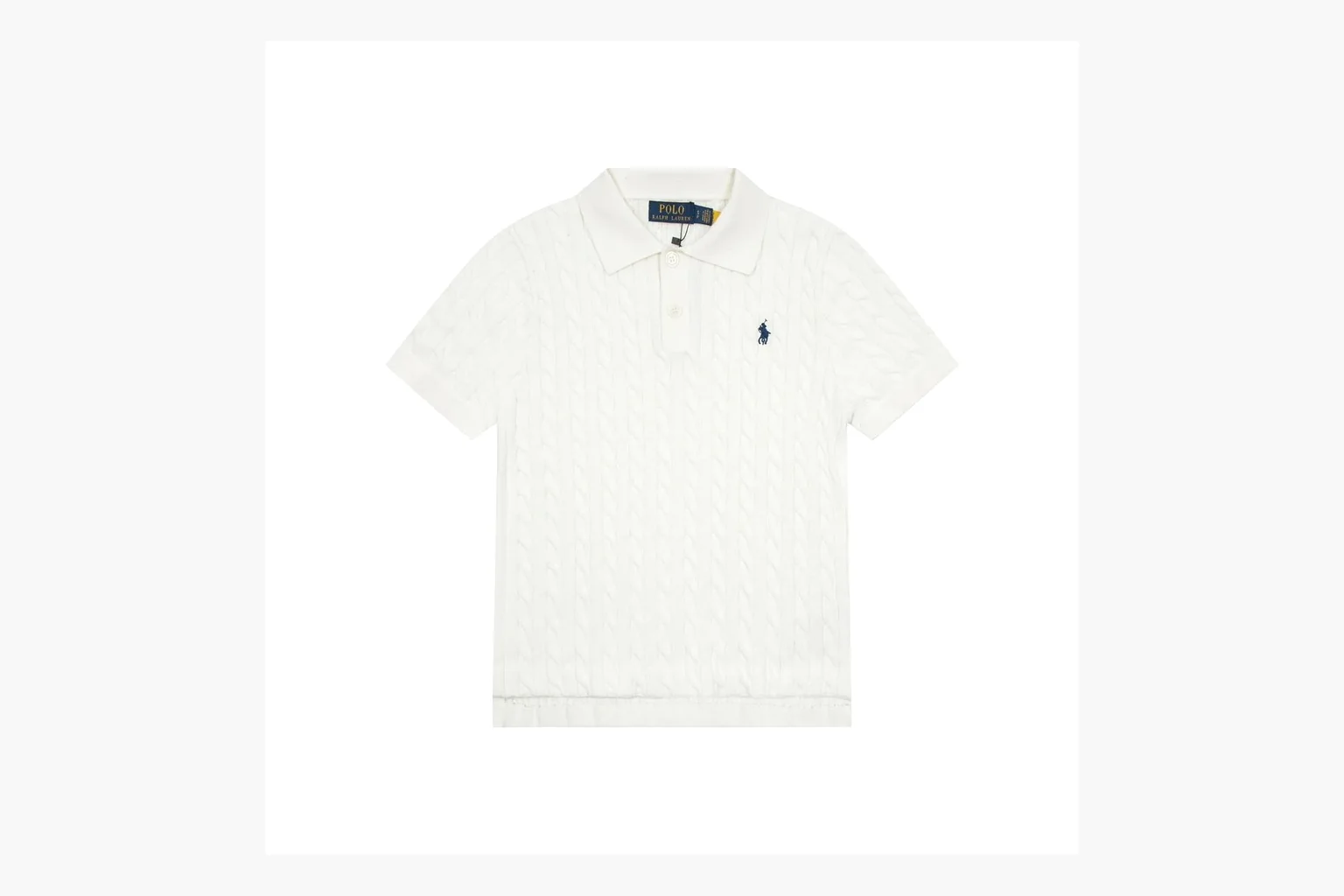 Polo Ralph Lauren Cable Knit Polo Shirt White Product Image