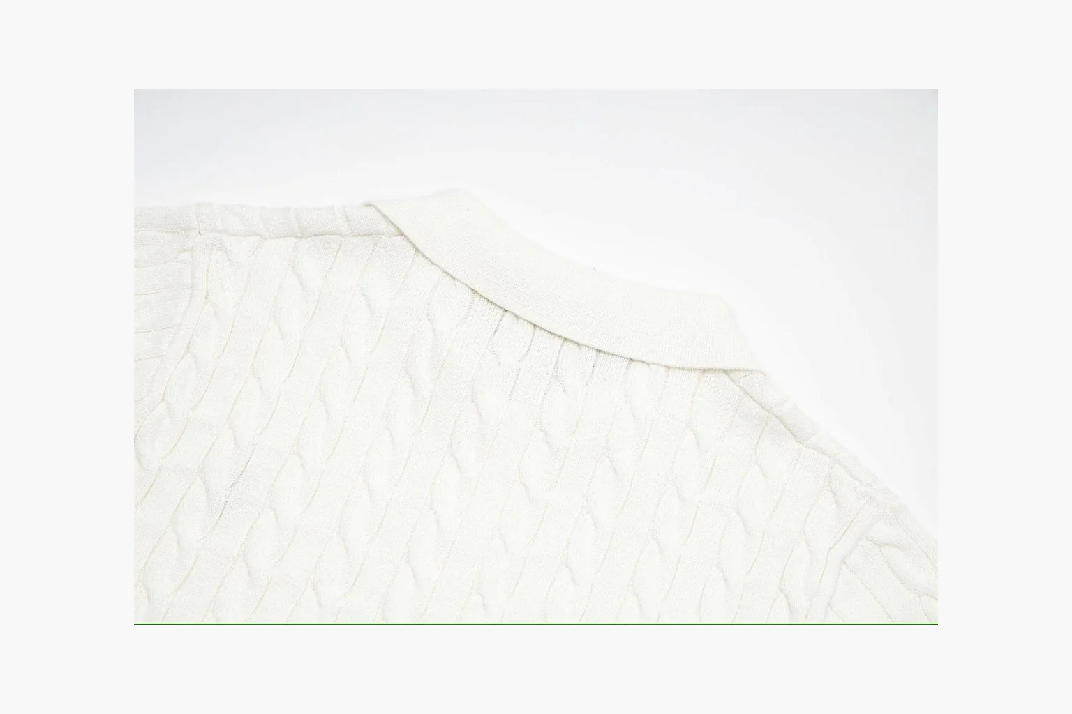 Polo Ralph Lauren Cable Knit Polo Shirt White Product Image thumbnail 3