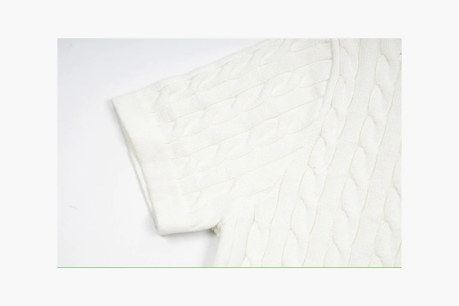 Polo Ralph Lauren Cable Knit Polo Shirt White Product Image thumbnail 4