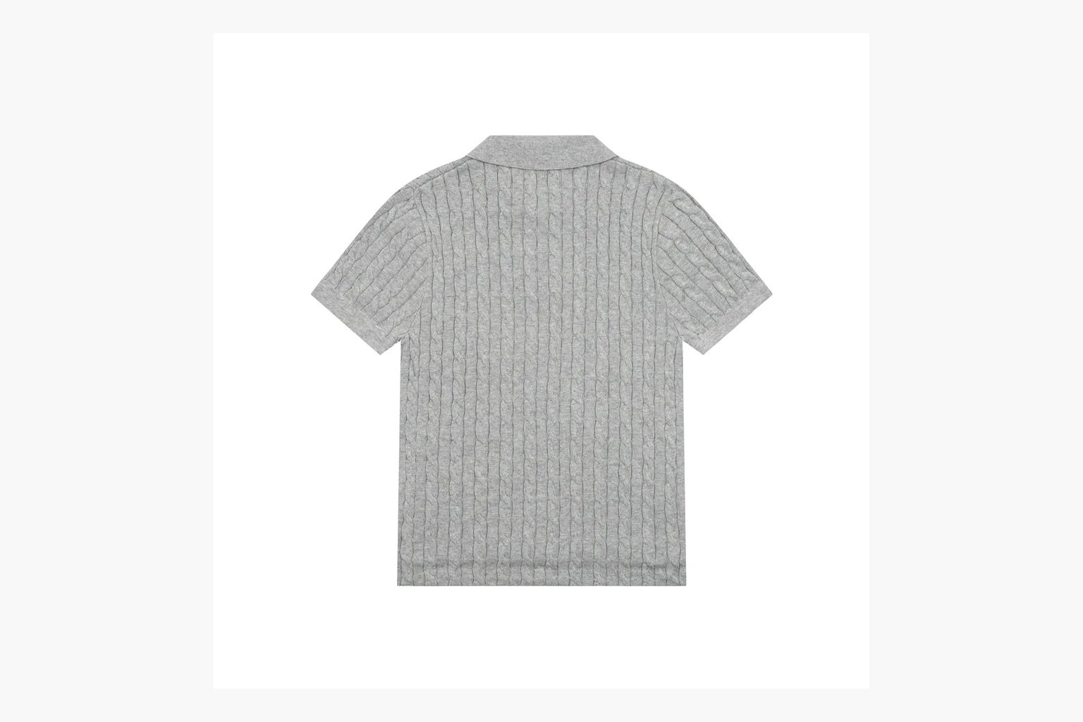 Polo Ralph Lauren Cable Knit Polo Shirt Gray Product Image thumbnail 2