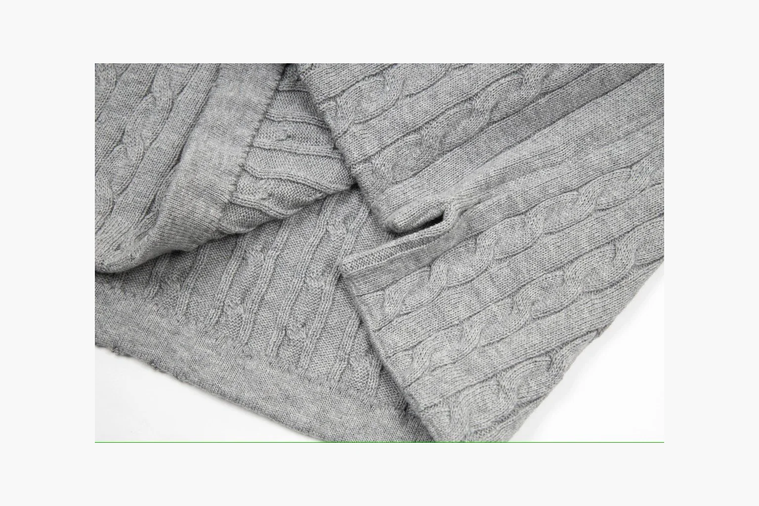Polo Ralph Lauren Cable Knit Polo Shirt Gray Product Image thumbnail 4