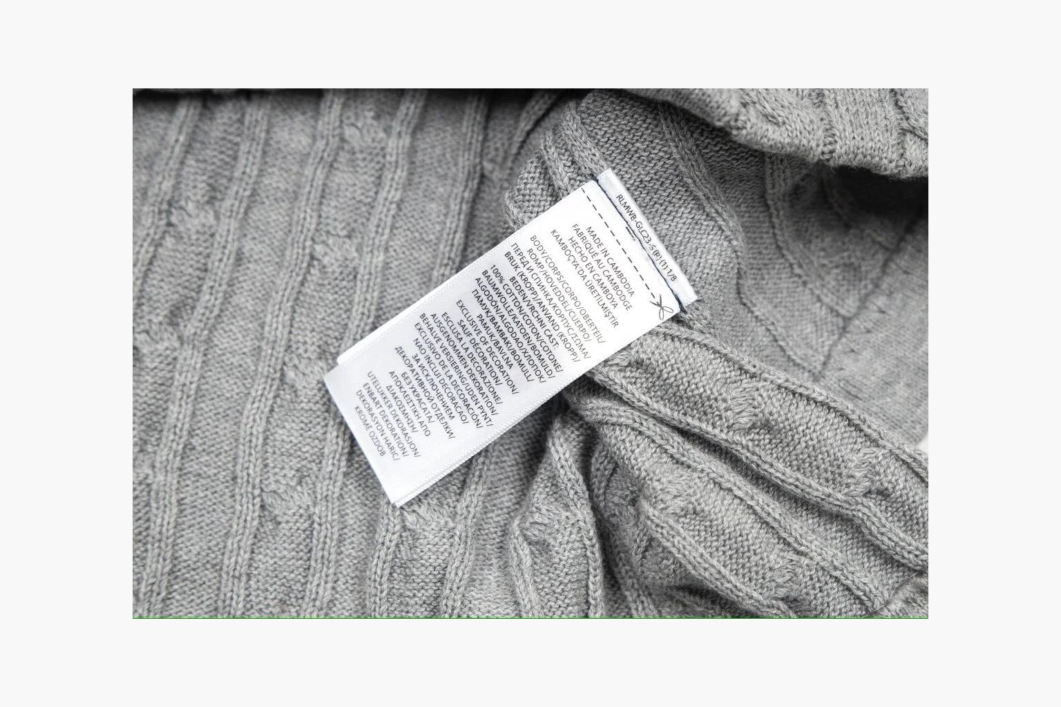 Polo Ralph Lauren Cable Knit Polo Shirt Gray Product Image thumbnail 5