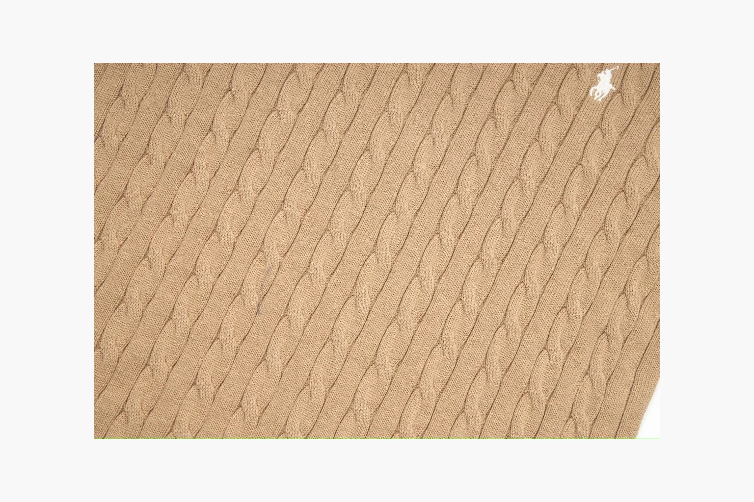 Polo Ralph Lauren Cable Knit Polo Shirt Tan Product Image thumbnail 3