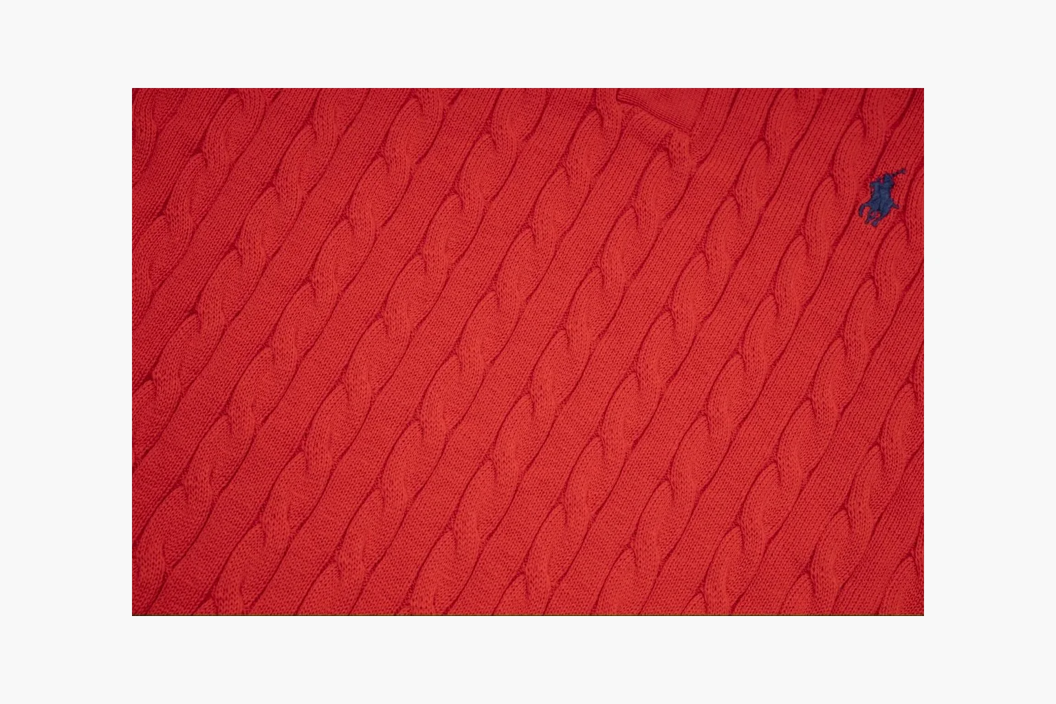 Polo Ralph Lauren Cable Knit Polo Shirt Red Product Image thumbnail 5