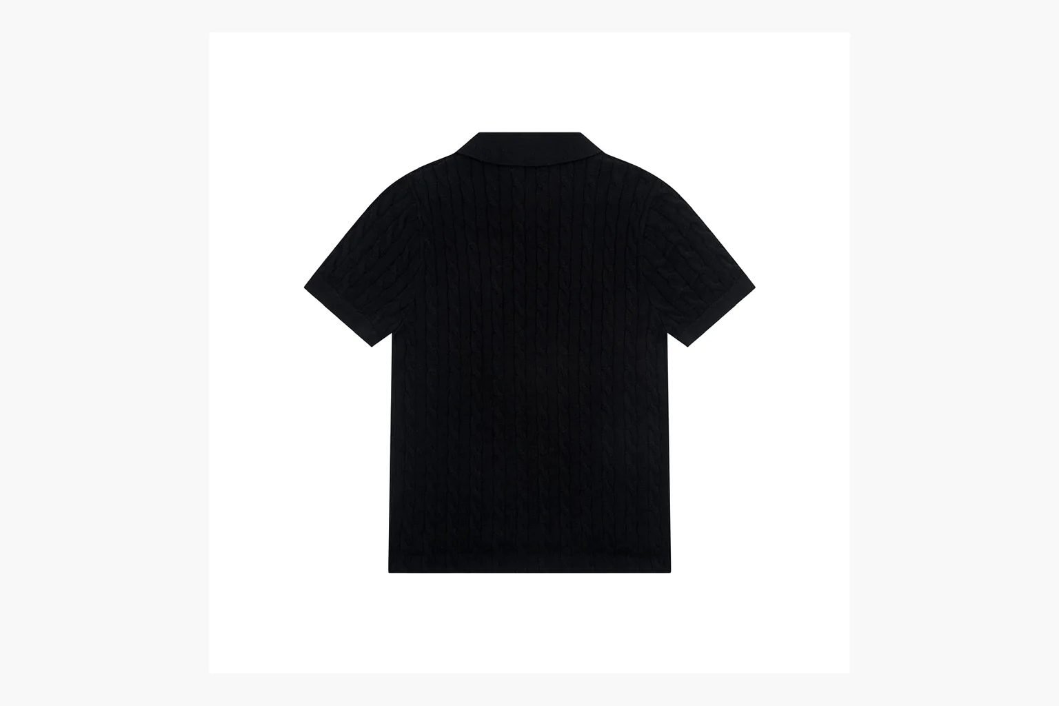 Polo Ralph Lauren Cable Knit Polo Shirt Black Product Image thumbnail 2