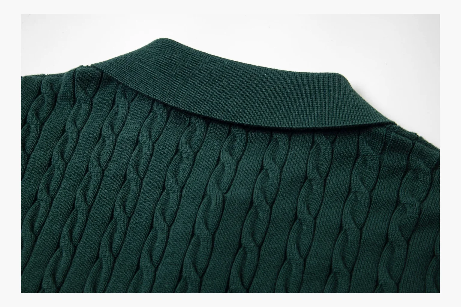 Polo Ralph Lauren Cable Knit Polo Shirt Green Product Image thumbnail 3