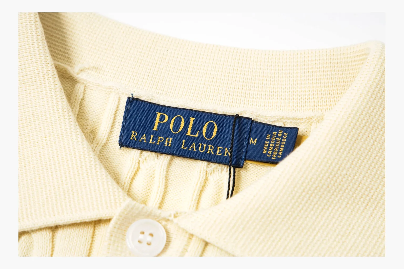 Polo Ralph Lauren Cable Knit Polo Shirt Cream Product Image thumbnail 5