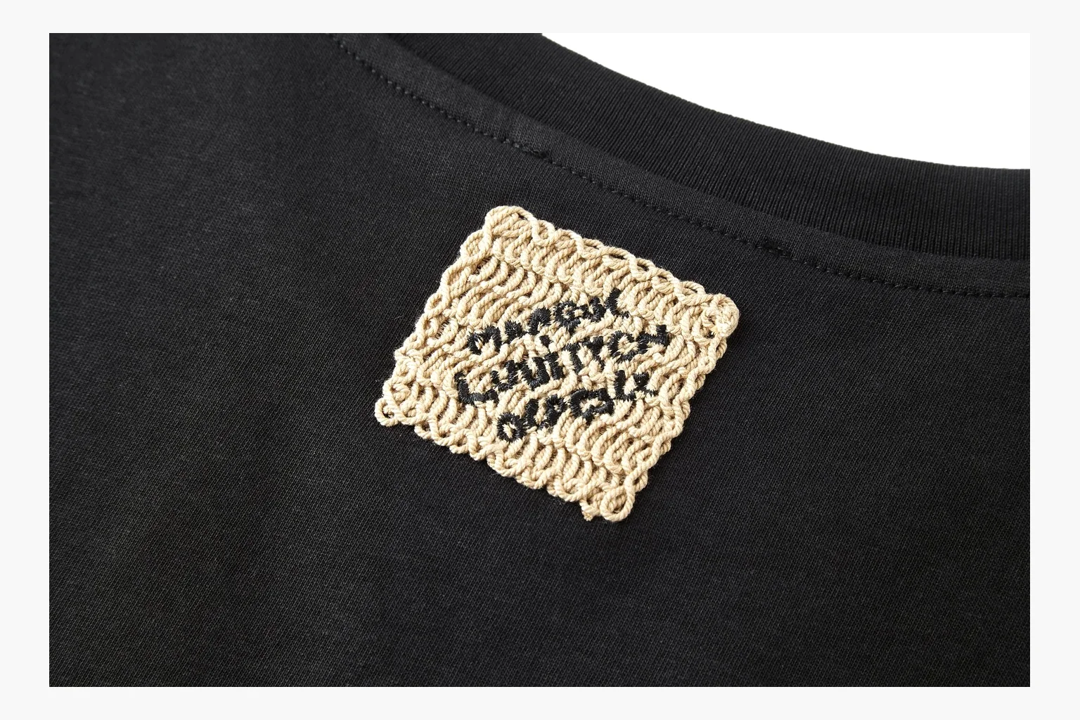 Louis Vuitton Raffia Rope Logo T-Shirt Black Product Image thumbnail 3